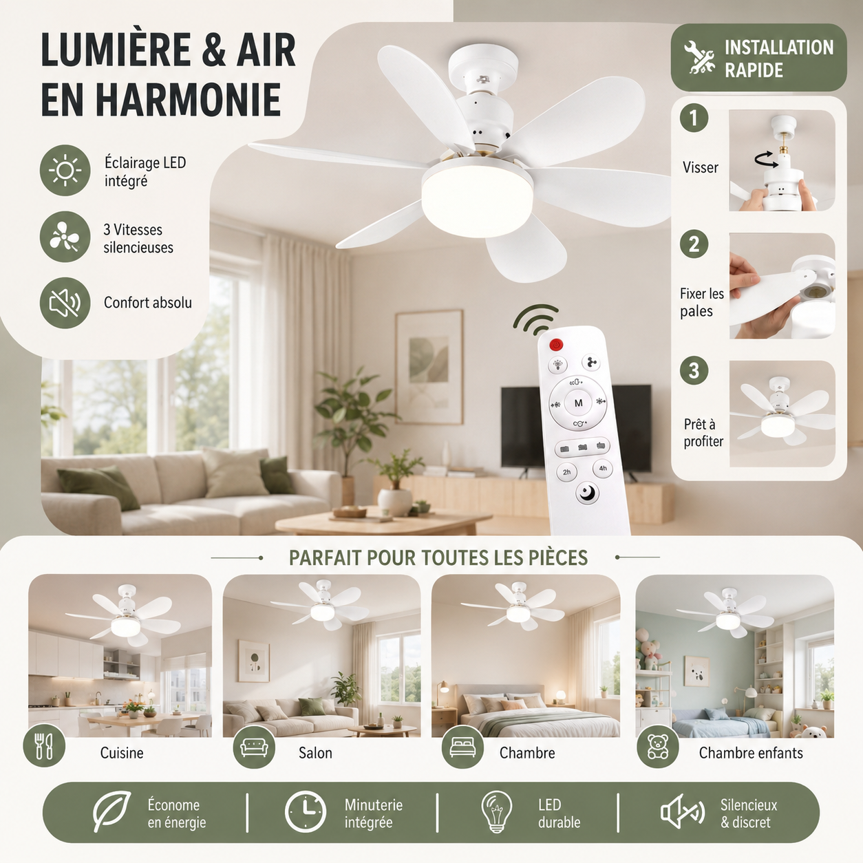 AirFlow™ - Le ventilateur de plafond qui se visse comme une ampoule